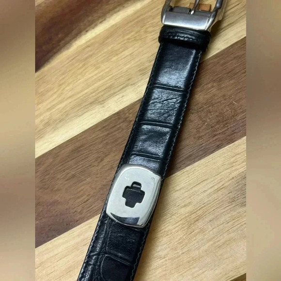 HAROLD POWELL Black Concho Leather Belt - SZ Medium - MADE IN ITALY - Picture 10 of 15